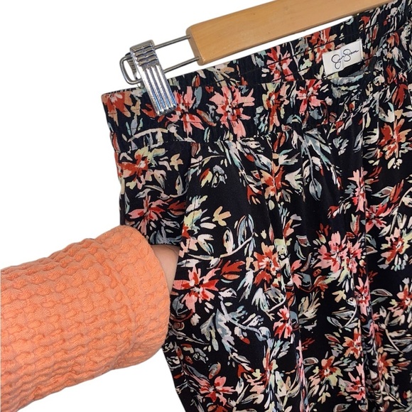 Jessica Simpson Red Fall Floral Tapered Slight Crop Classic Casual professional - Picture 5 of 7